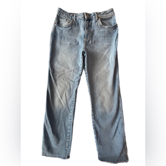 Free People light blue denim jeans raw hem size 28 - Picture 14 of 14